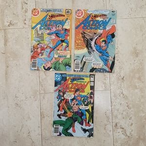 Superman DC Action Comics vintage lot of 3